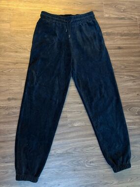 Topman Black Velour Jogger Sweatpants